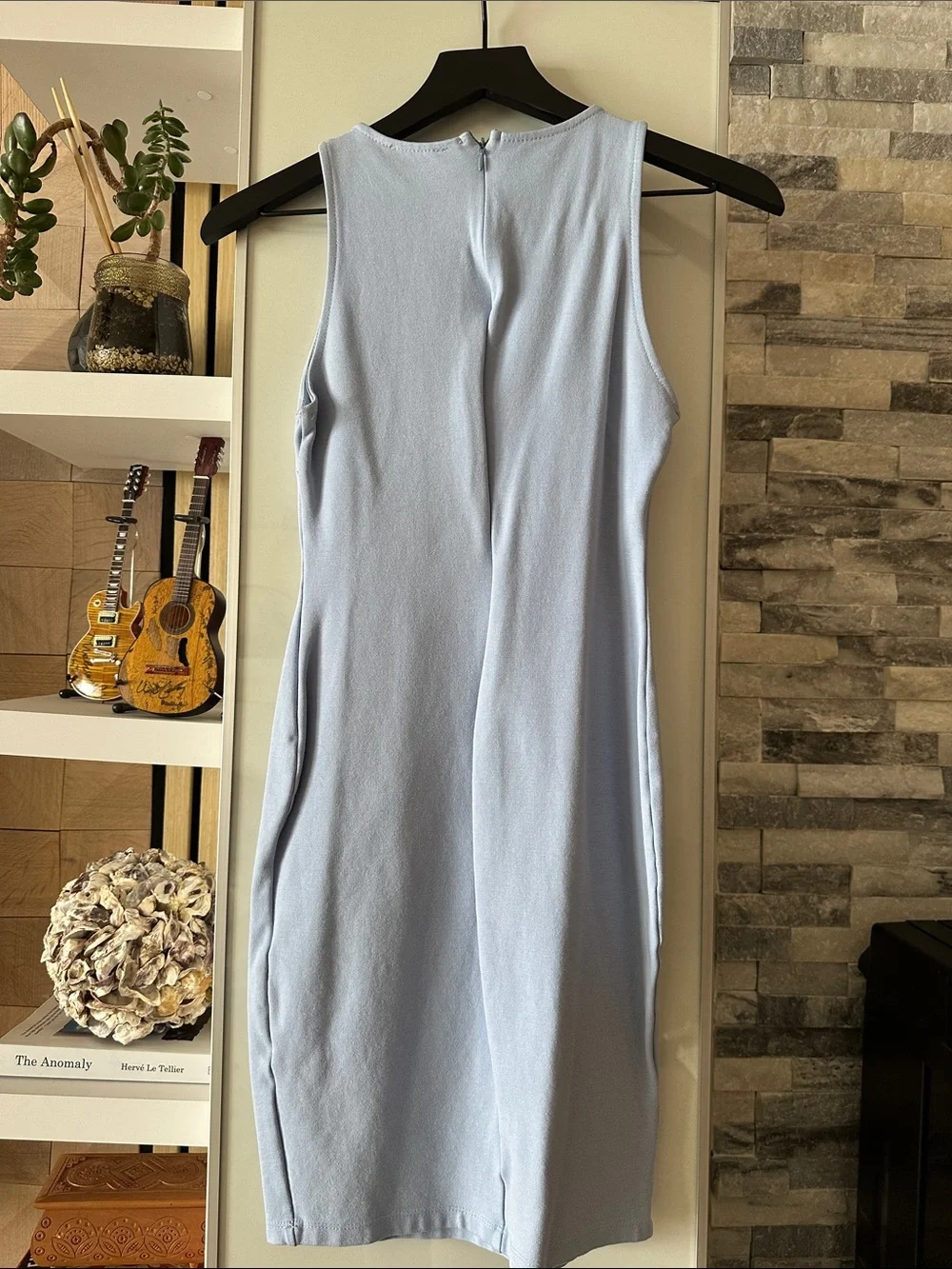 Fashion Nova Light Blue Midi Sheath Dress